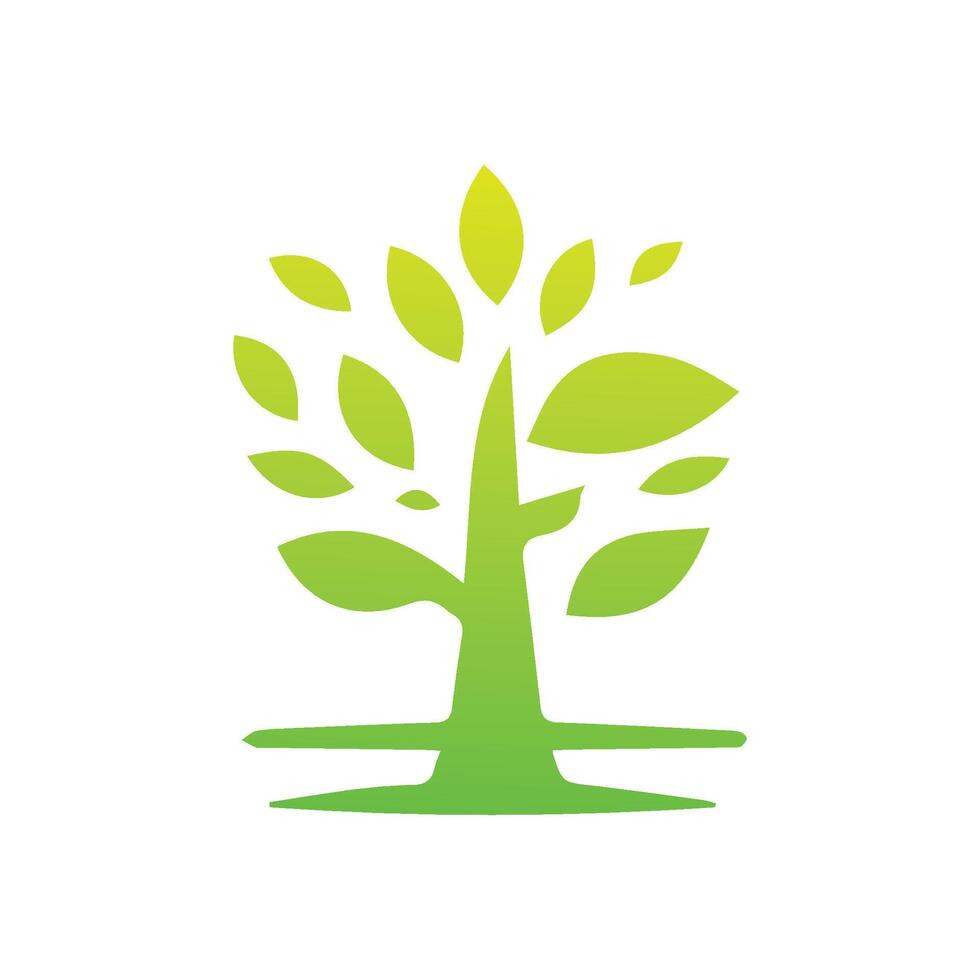 Tree icon concept of a stylized tree with leaves,  vector illustration