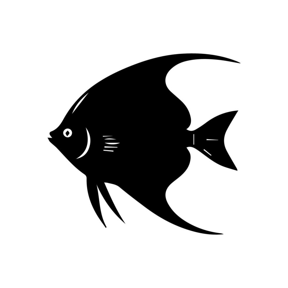 Vector aquarium fish silhouette illustration