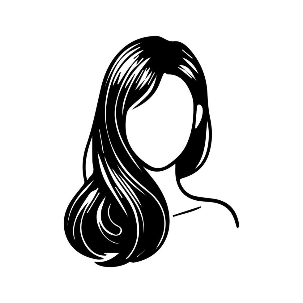 mujer cabeza silueta, cara perfil, viñeta. mano dibujado vector ilustración, aislado en blanco antecedentes. diseño para invitación, saludo tarjeta, Clásico estilo.