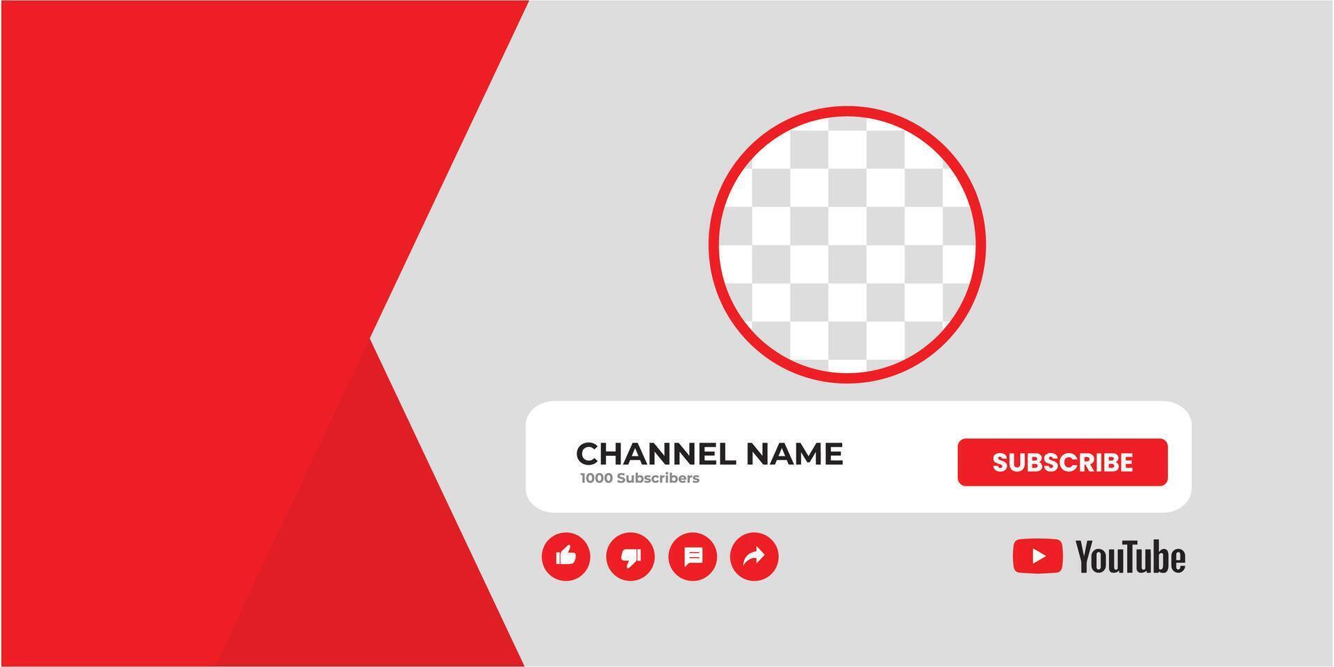 Youtube canal cubrir estructura alámbrica Youtube bandera para diseño tu canal. Youtube canal nombre inferior tercero vector