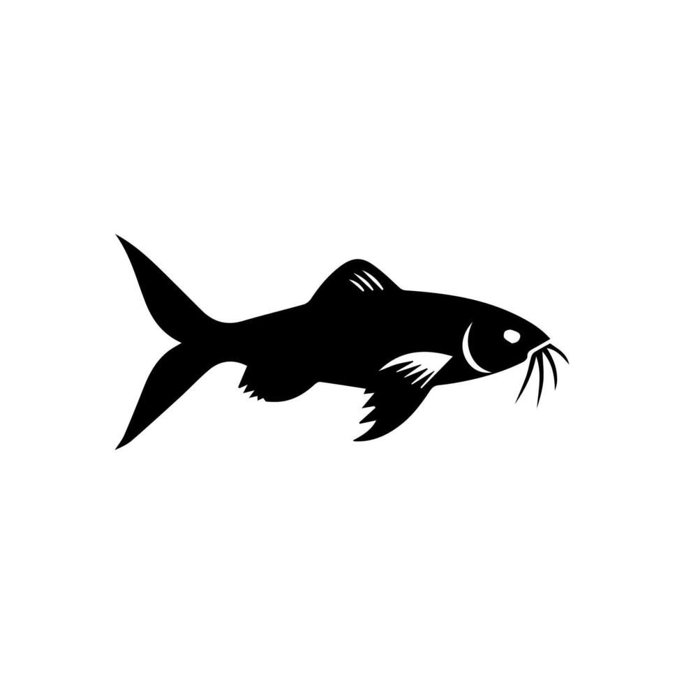 Vector aquarium fish silhouette illustration