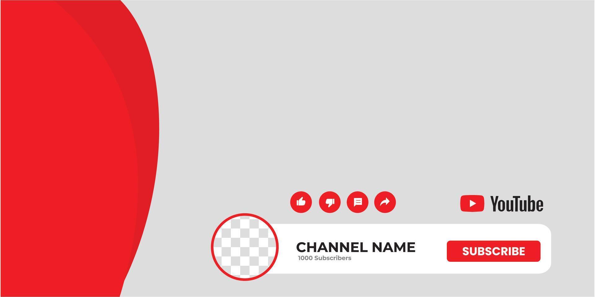 Youtube canal cubrir estructura alámbrica Youtube bandera para diseño tu canal. Youtube canal nombre inferior tercero vector