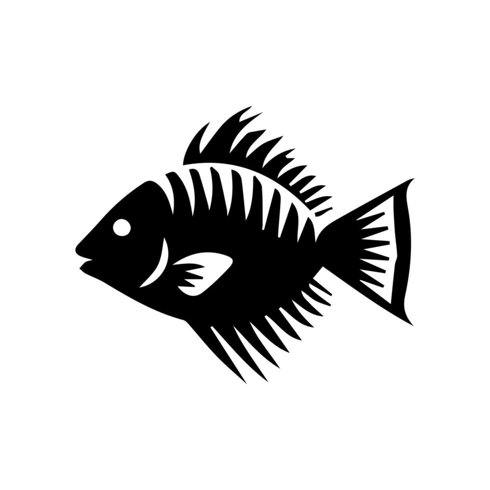 Vector aquarium fish silhouette illustration