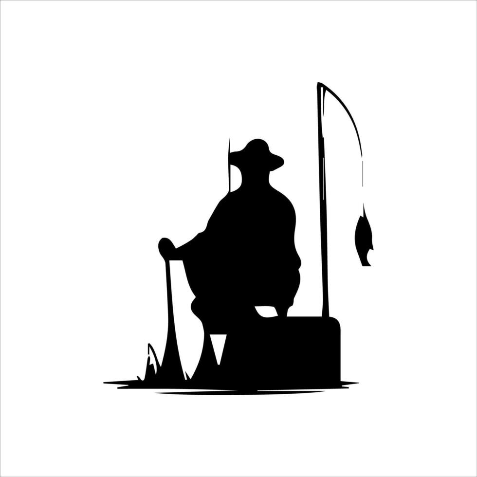 fisherman. Fisher throws spinning vector