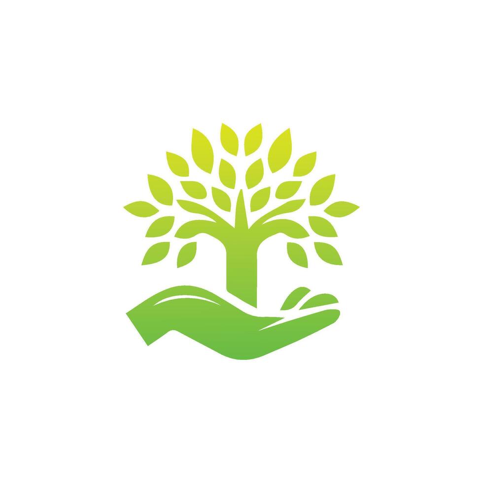 Tree icon concept of a stylized tree with leaves,  vector illustration