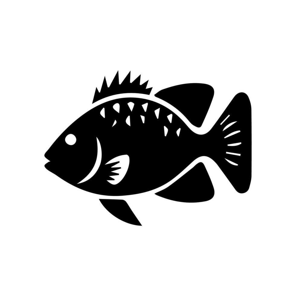 Vector aquarium fish silhouette illustration