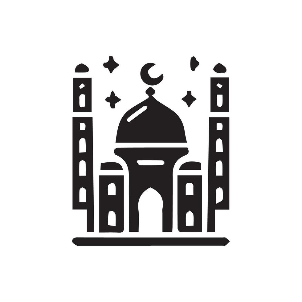 mosque silhouette vector Ramadhan kareem