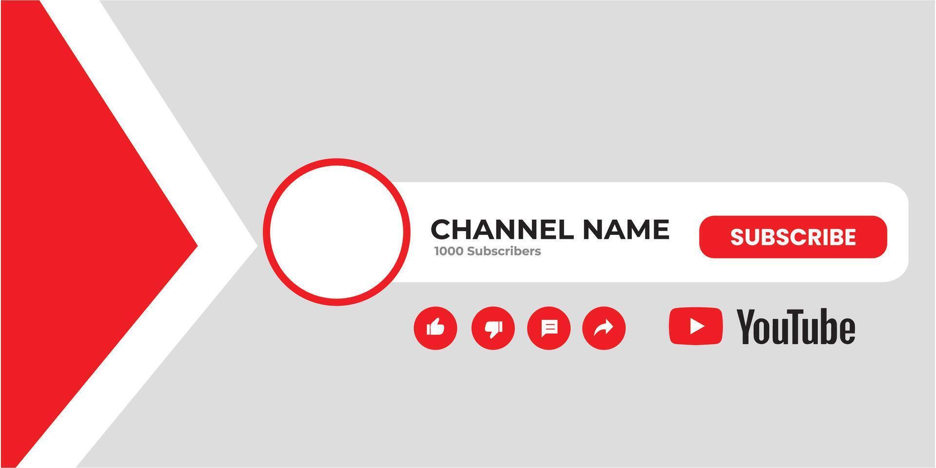 Youtube Channel Cover Wireframe. Youtube Banner For Design Your Channel. Youtube Channel Name Lower Third vector