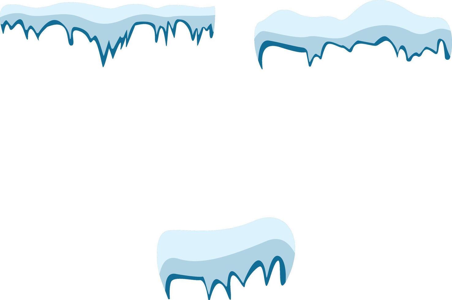 Snowcap Border Illustration. Melting Ice Design, Isolated on White Background vector
