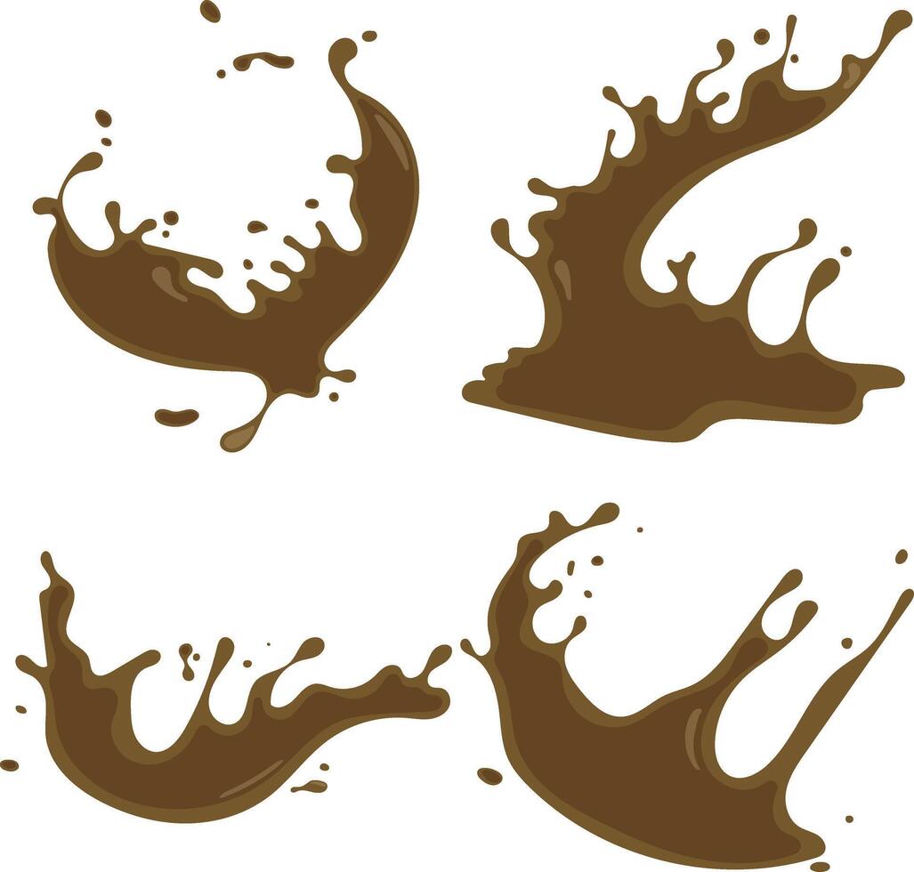 Chocolate Splash Icon. Chocolate Stains on White Background. Vector Illustration