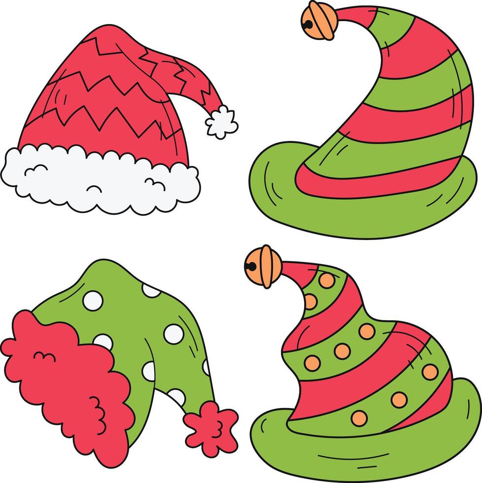 Navidad Papa Noel sombrero para nuevo año celebracion. aislado vector icono