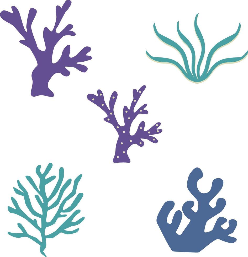 Coral Reef Underwater With Abstract Decoration. Vector Illustration