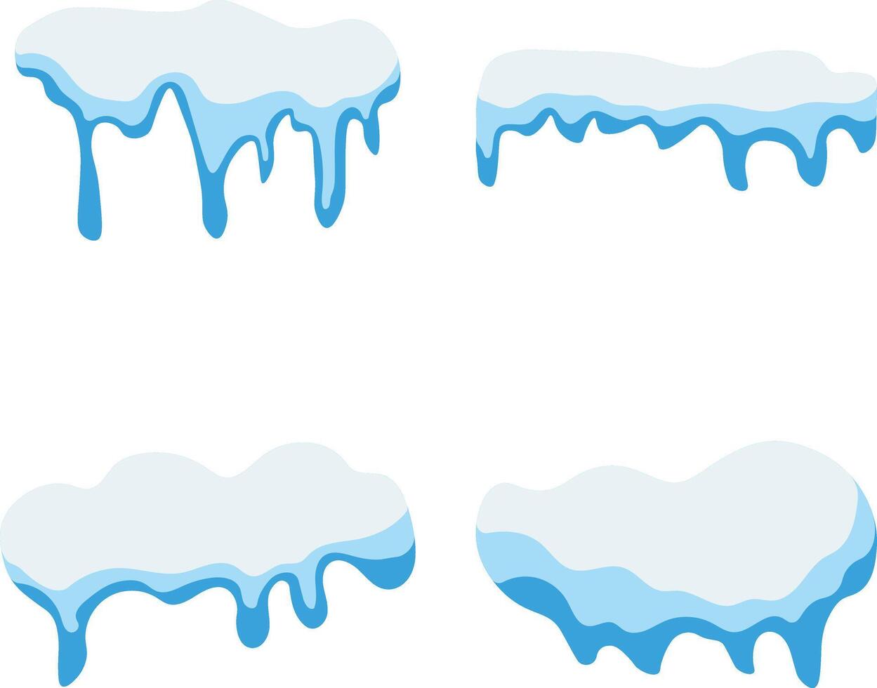 Snowcap Border Illustration. Isolated on White Background, Abstract Cartoon Decoration. vector