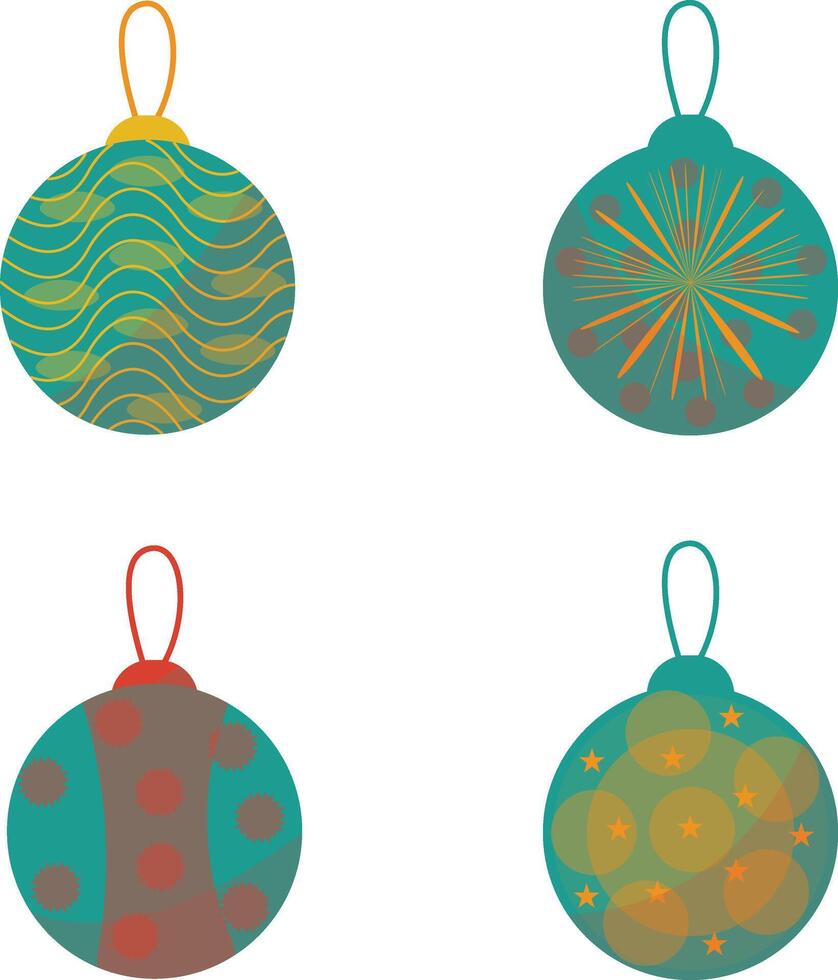 Navidad pelota decoración elemento. plano dibujos animados estilo, para nuevo año ornamento. vector