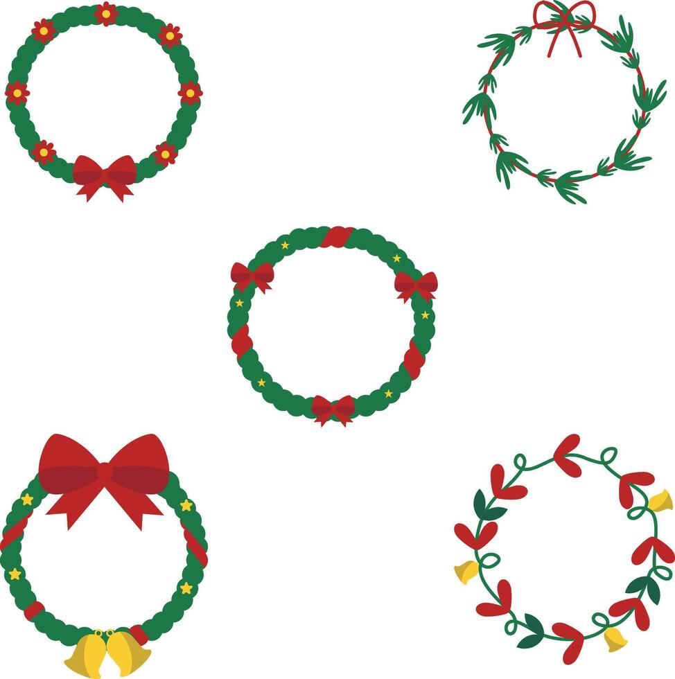 Navidad guirnalda con sencillo decoración. vector ilustración conjunto