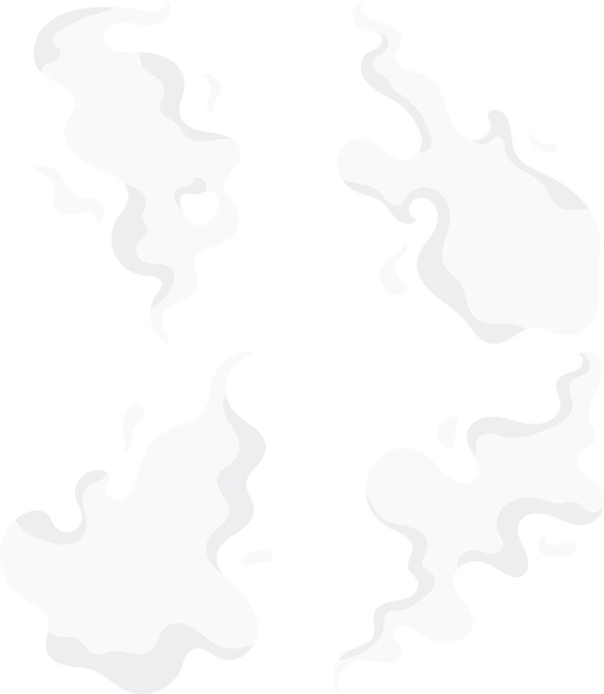 Cartoon Smoke Cloud in Abstract Design Style. Isolated on White Background, Vector Illustration.