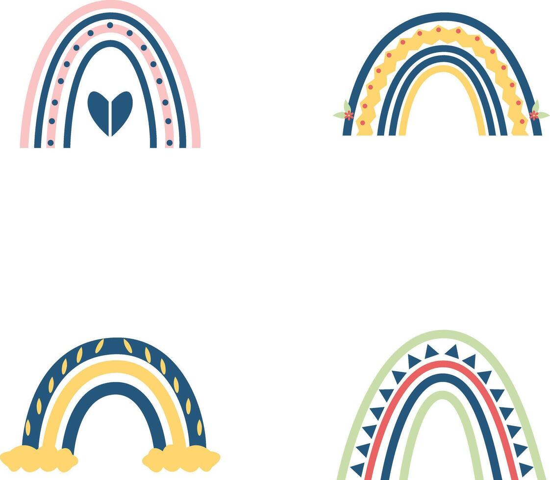 arco iris boho icono. en linda pastel color, vector ilustración