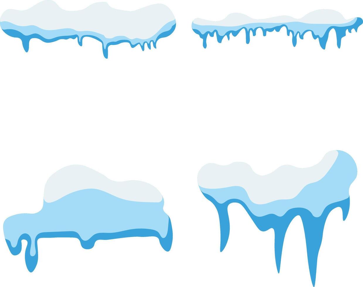 Snowcap Border Illustration. Isolated on White Background, Abstract Cartoon Decoration. vector