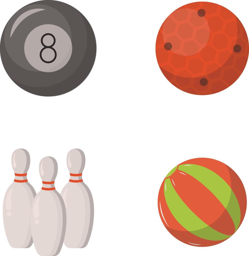 Sports Equipment Icons. Isolated Vector Set.