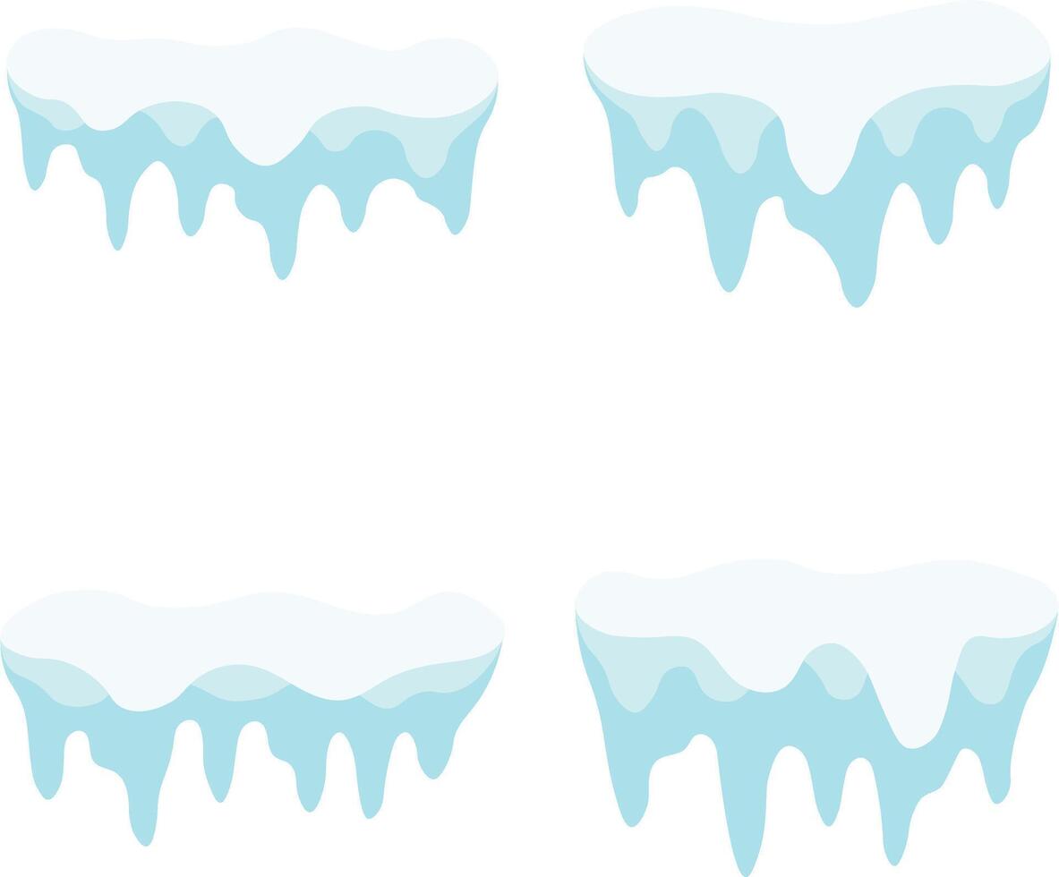 capa de nieve frontera con resumen decoración. aislado en blanco antecedentes. vector ilustración colocar.