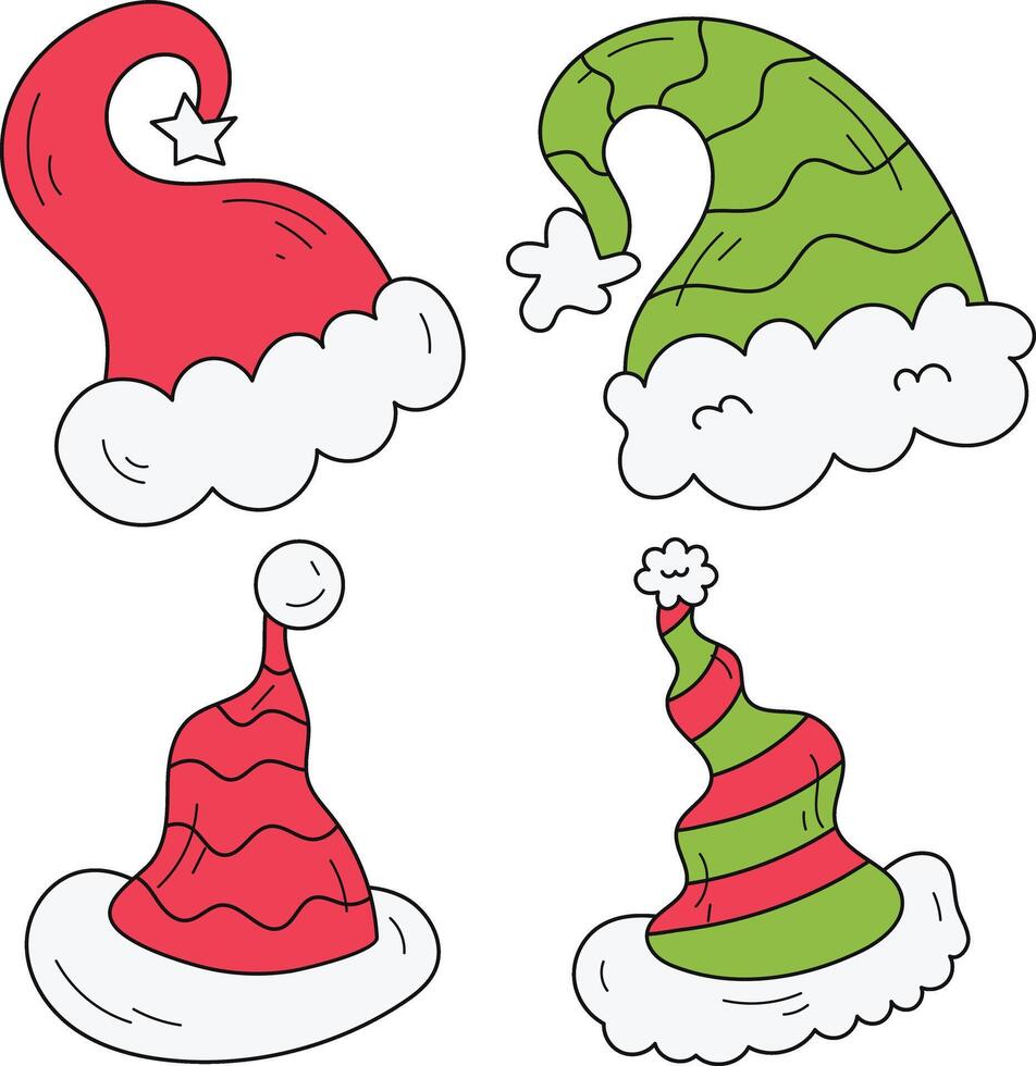 Christmas Santa Hat For New Year Celebration. Isolated Vector Icon