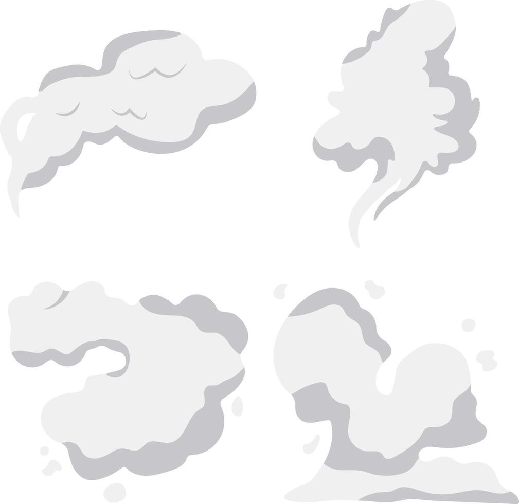Cartoon Smoke Cloud with Abstract Design Style. Isolated Vector Illustration