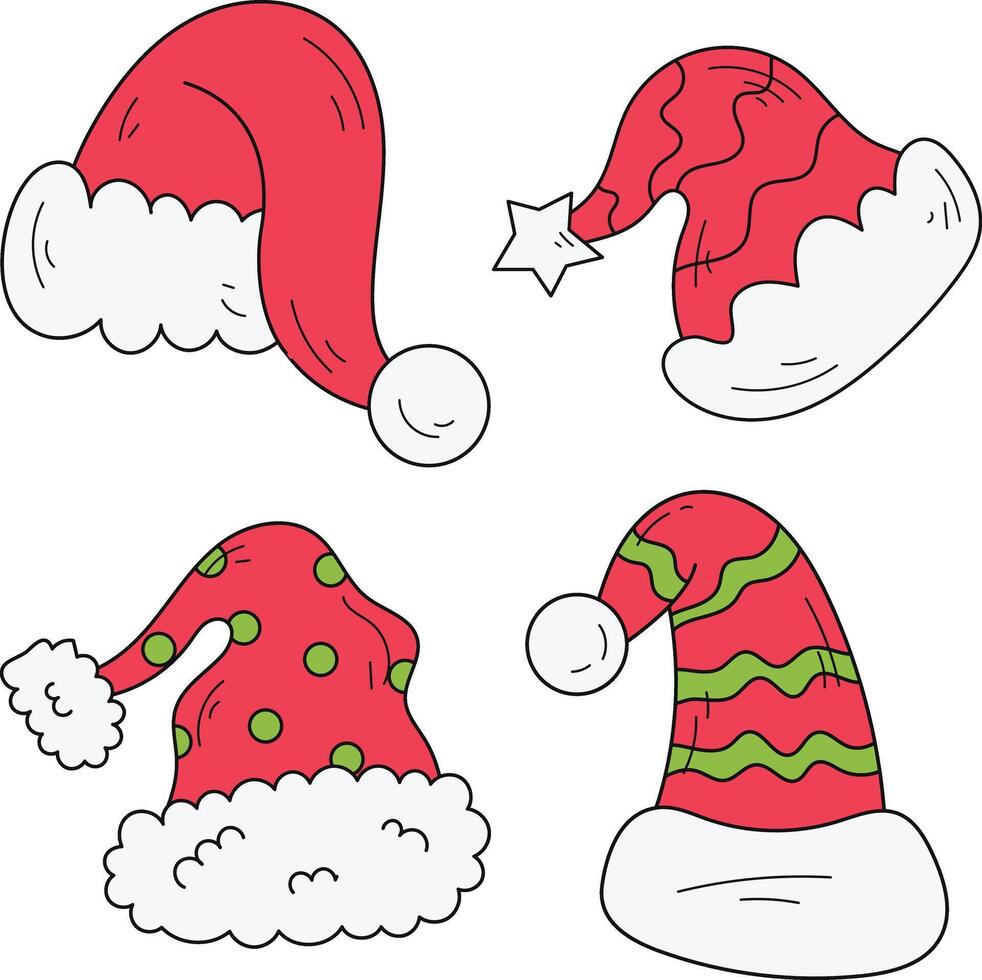 Navidad Papa Noel sombrero para nuevo año celebracion. aislado vector icono