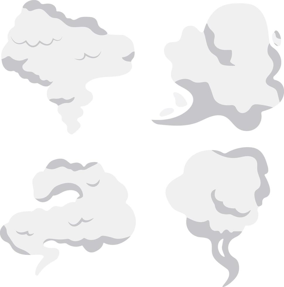 Cartoon Smoke Cloud with Abstract Design Style. Isolated Vector Illustration