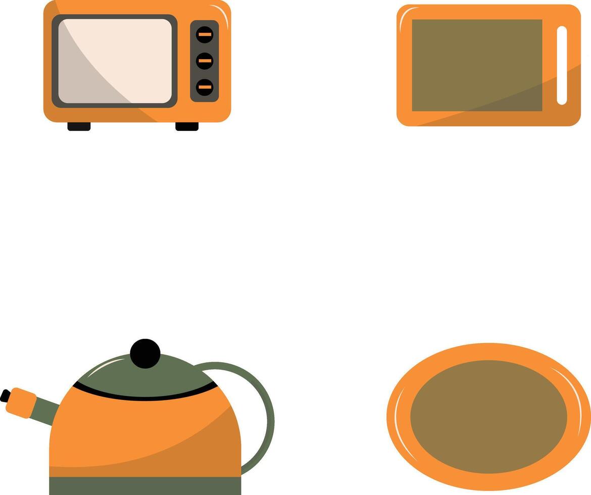 Collection of Kitchen Appliances. in Various Shapes and Design. Isolated Vector Illustration
