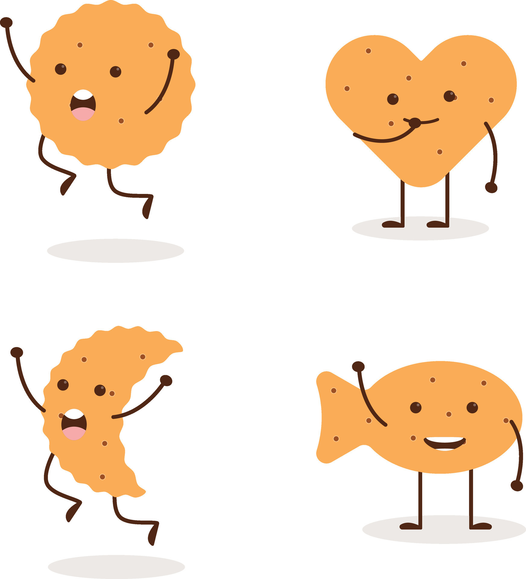 World Cookie Day With Cartoon Character Design. isolated On White