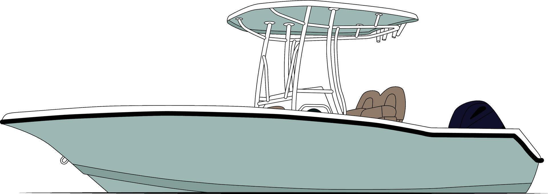 Side view fishing boat vector