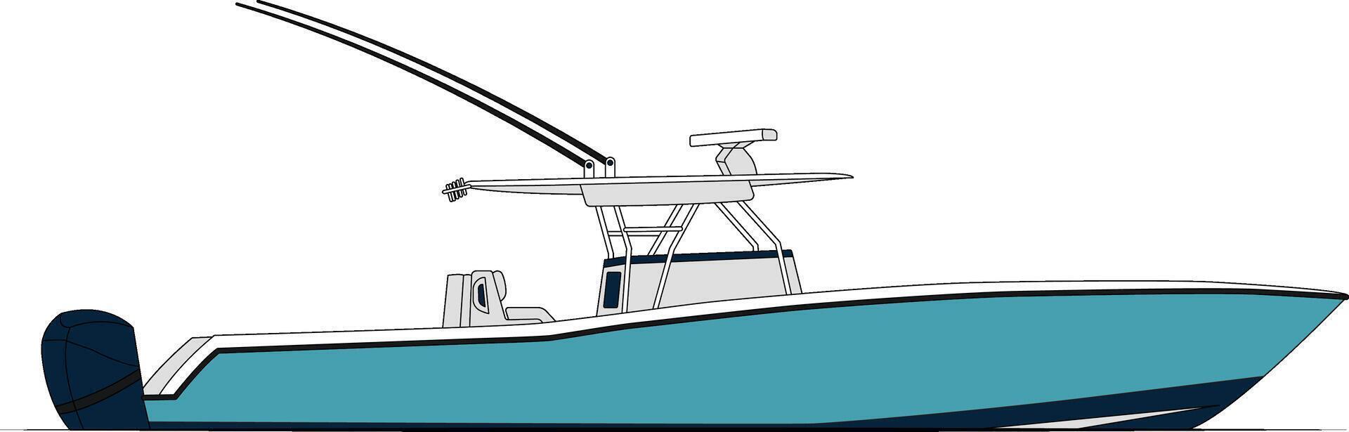 lado ver pescar barco vector