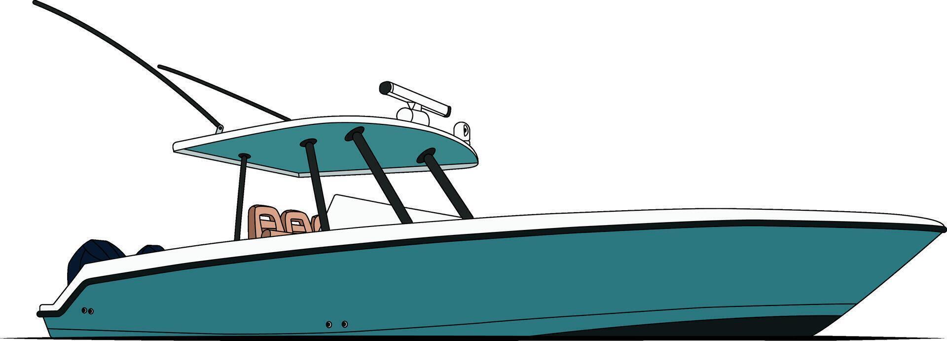 Side view fishing boat vector