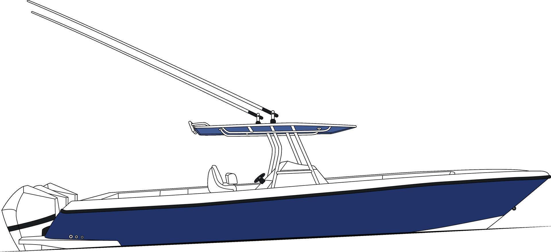 Side view fishing boat vector