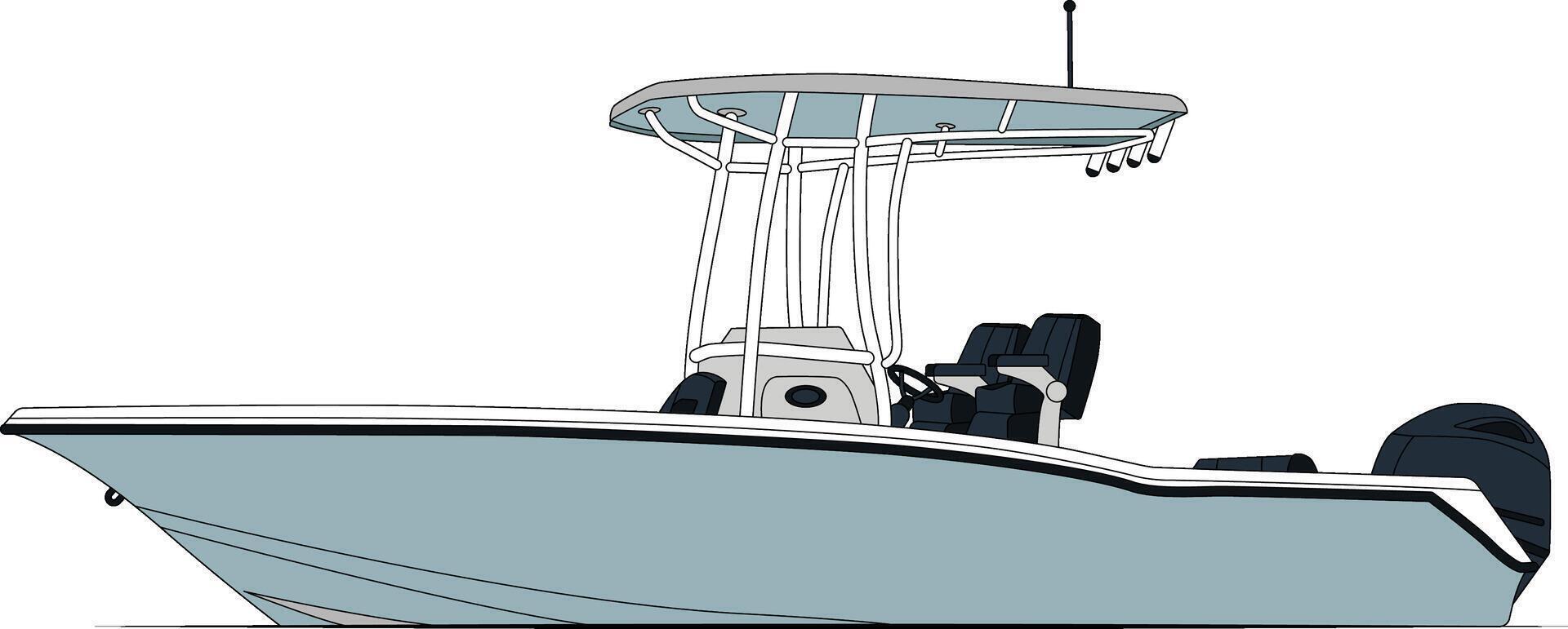 Side view fishing boat vector