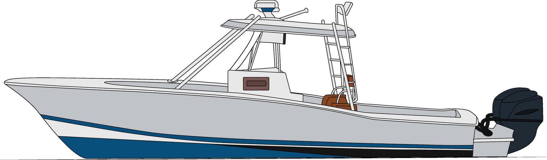 Side view fishing boat vector