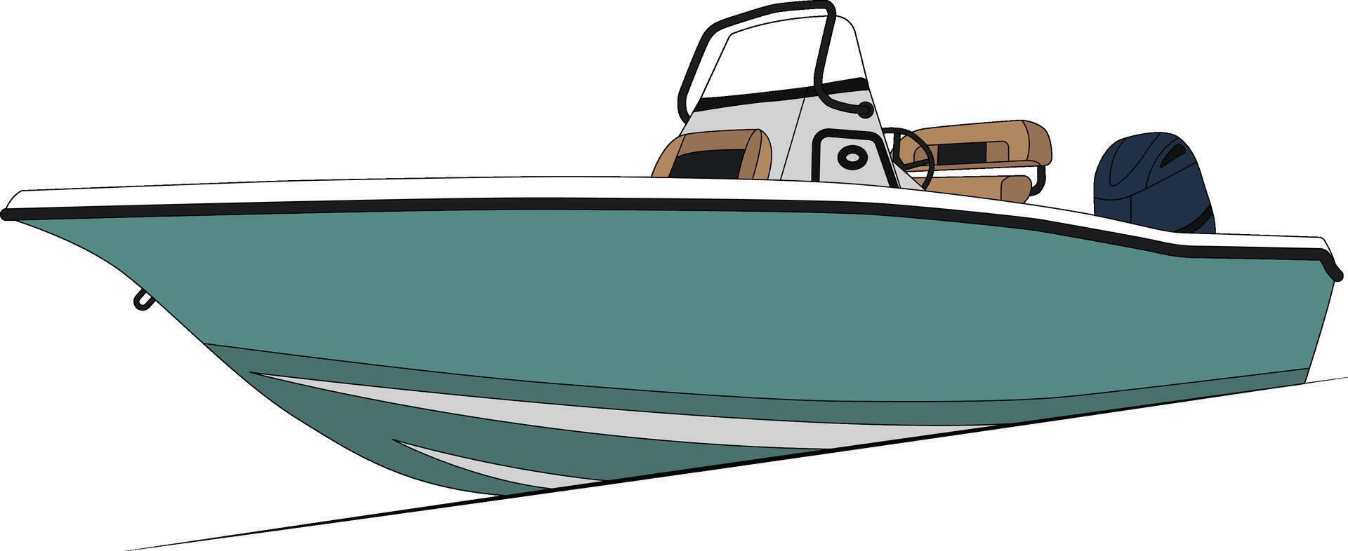 Fornt view fishing boat vector