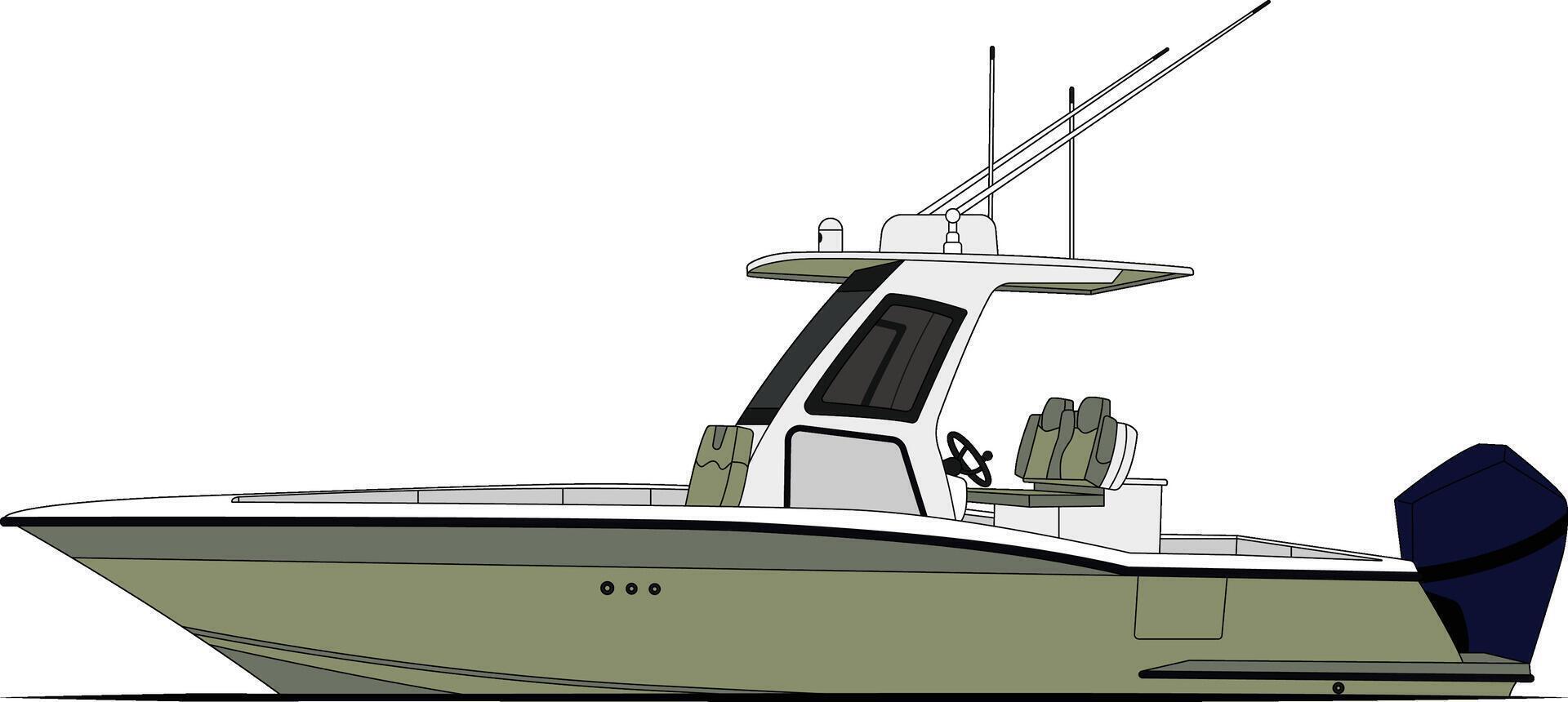 Side view fishing boat vector