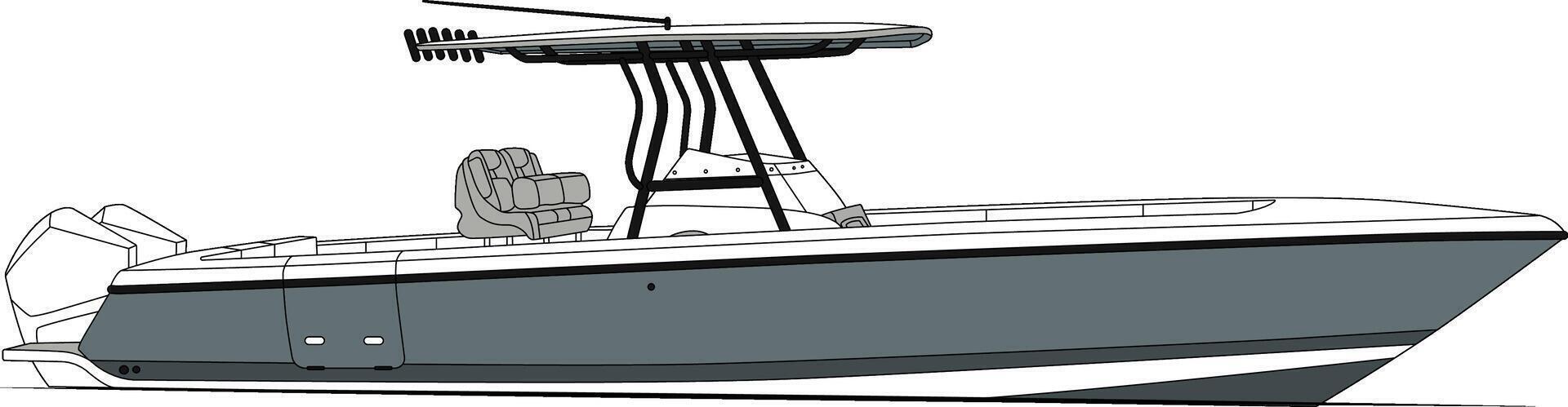 Side view fishing boat vector