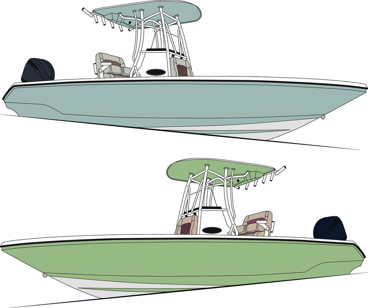 Side view fishing boat vector