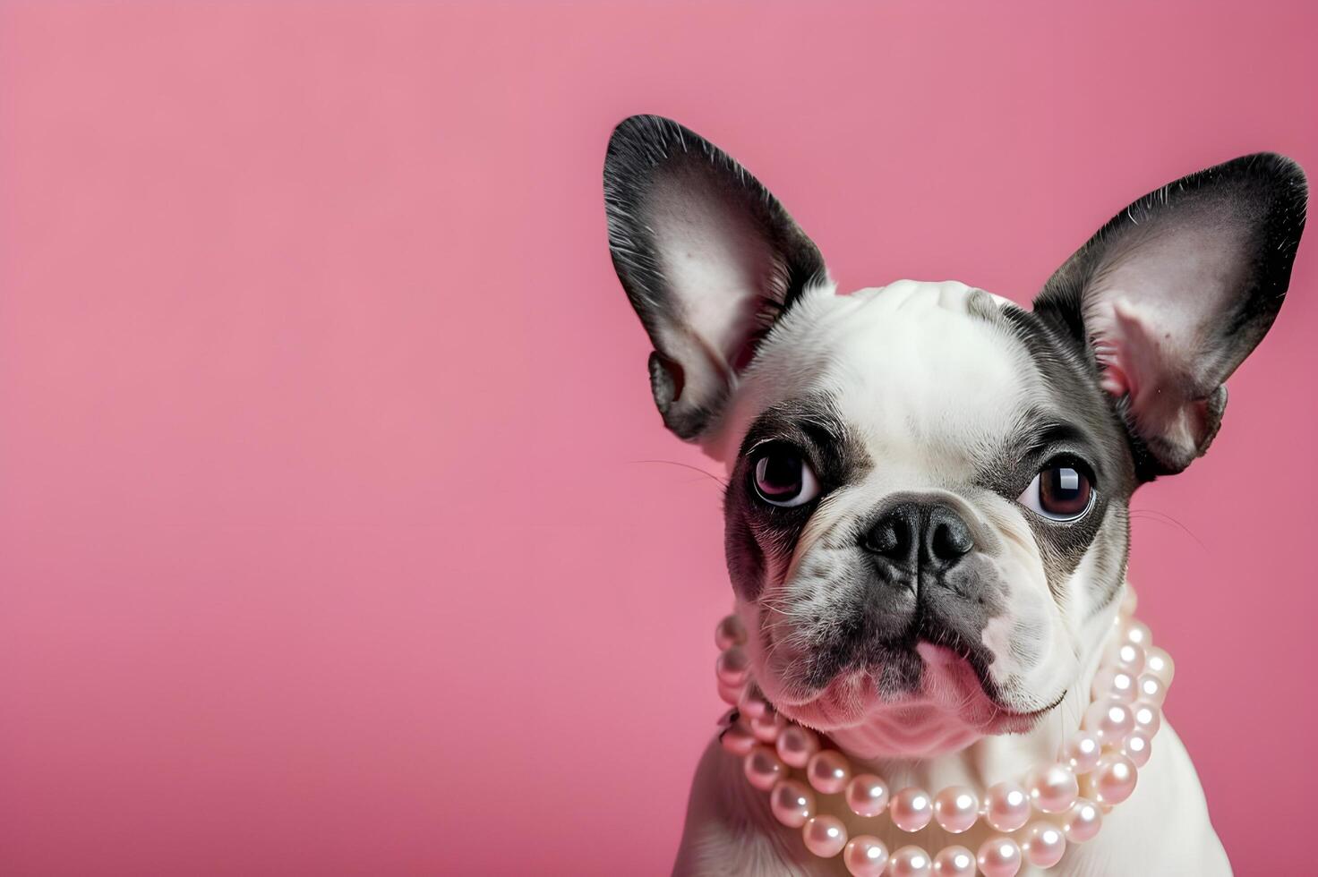 AI generated Dog Wearing Pearls photo