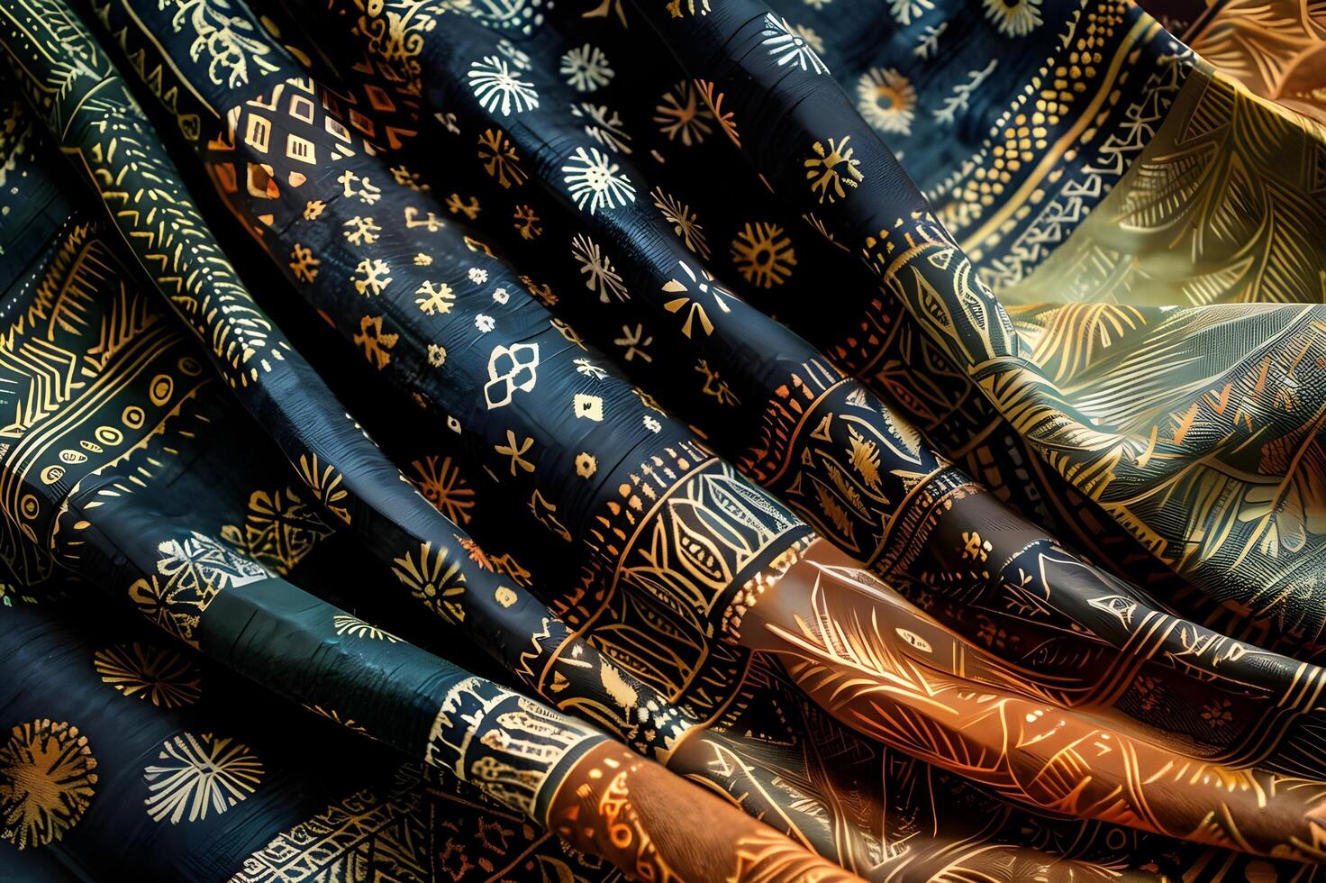 AI generated Batik Marvels Intricate Patterns and Textures Close-Up photo