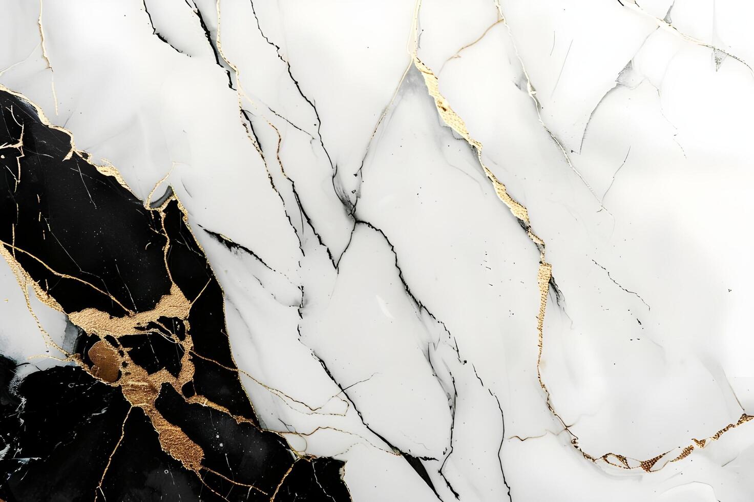 AI generated Subtle Marble Background in Black, White, and Gold photo