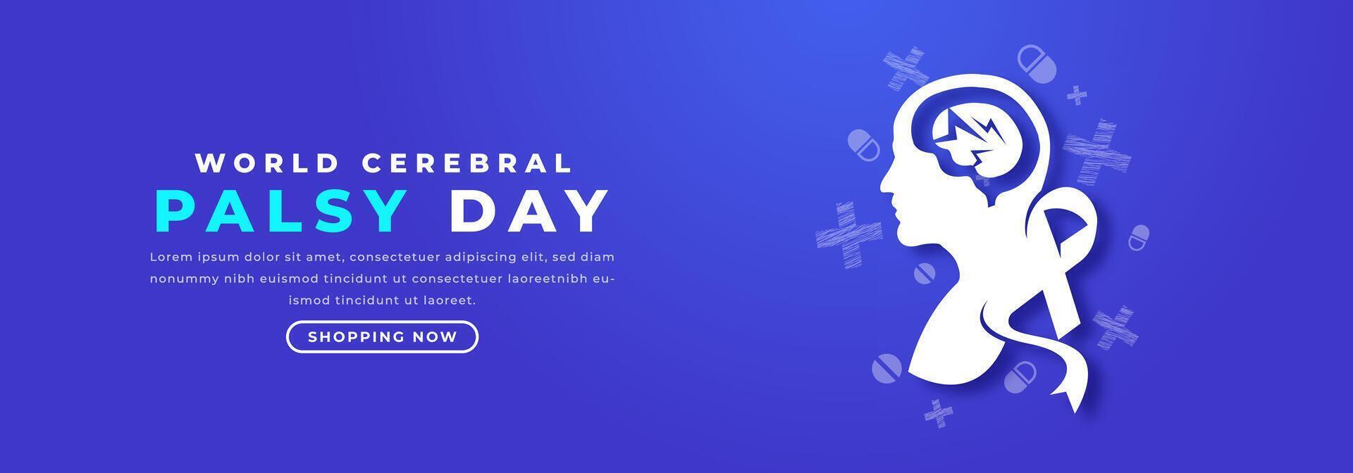 World Cerebral Palsy Day Paper cut style Vector Design Illustration for Background, Poster, Banner, Advertising, Greeting Card