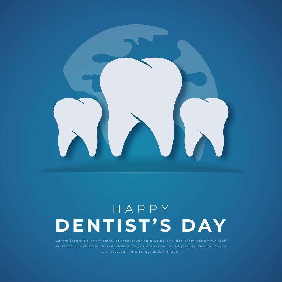 Happy Dentists Day Paper cut style Vector Design Illustration for Background, Poster, Banner, Advertising, Greeting Card