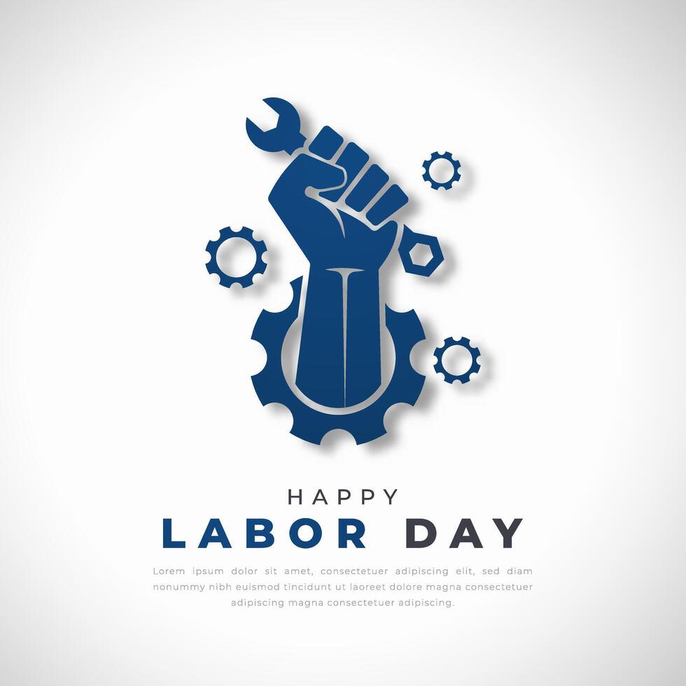 Happy Labor Day Paper cut style Vector Design Illustration for Background, Poster, Banner, Advertising, Greeting Card