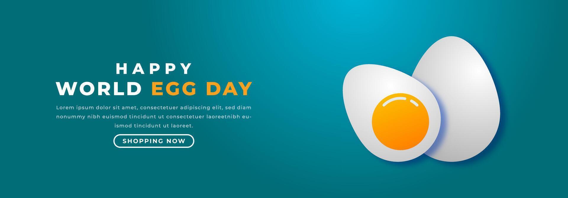 World Egg Day Paper cut style Vector Design Illustration for Background, Poster, Banner, Advertising, Greeting Card