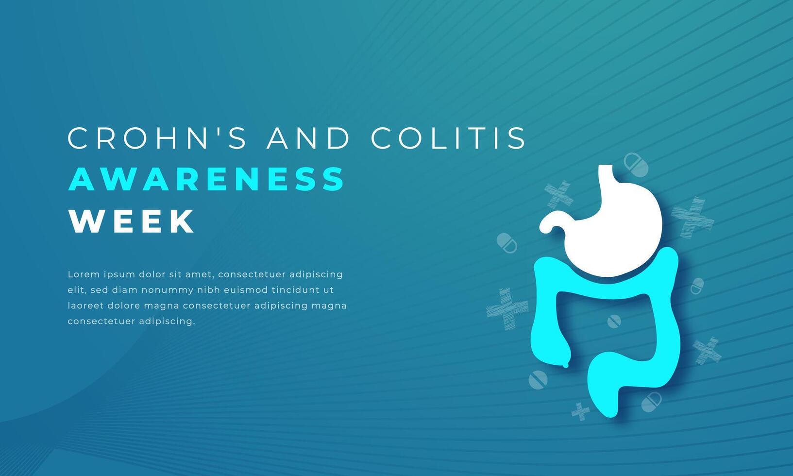 Crohn's and Colitis Awareness Week Paper cut style Vector Design Illustration for Background, Poster, Banner, Advertising, Greeting Card