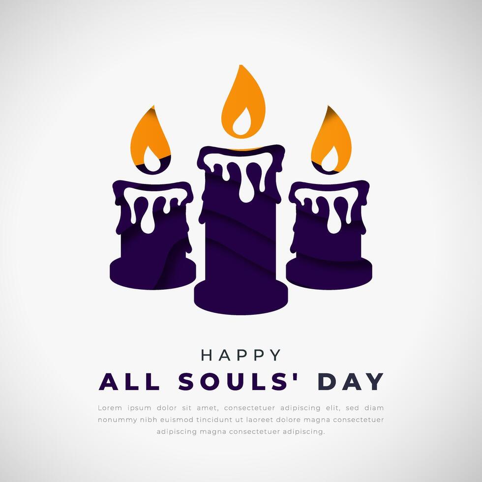 Happy All Souls' Day Paper cut style Vector Design Illustration for Background, Poster, Banner, Advertising, Greeting Card