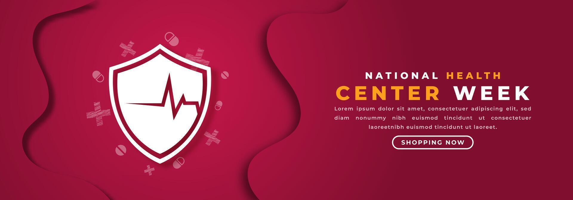 National Health Center Week Paper cut style Vector Design Illustration for Background, Poster, Banner, Advertising, Greeting Card